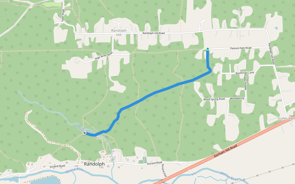 The Diagonal walking route map in Randolph