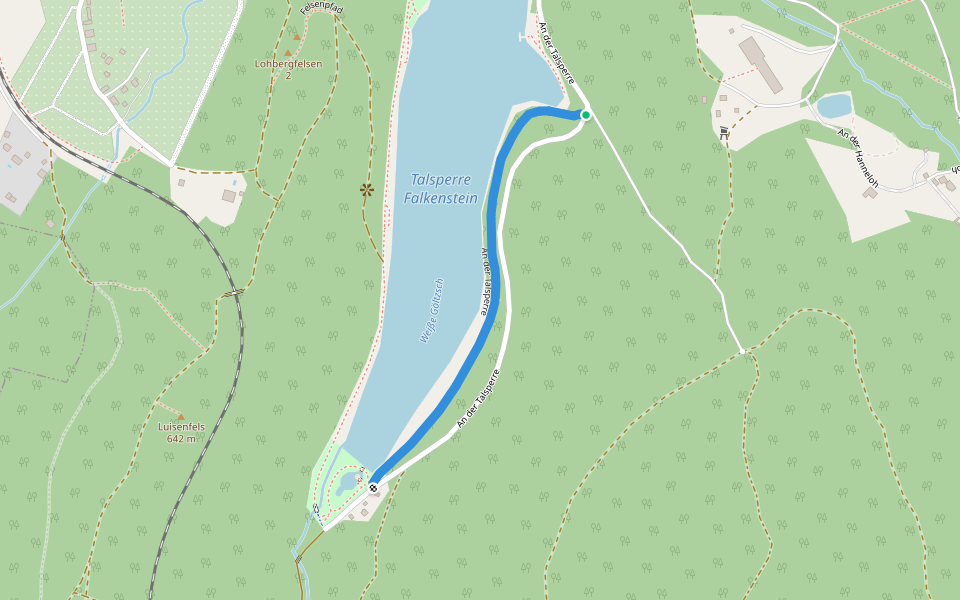 An der Talsperre walking route map in Falkenstein/Vogtland