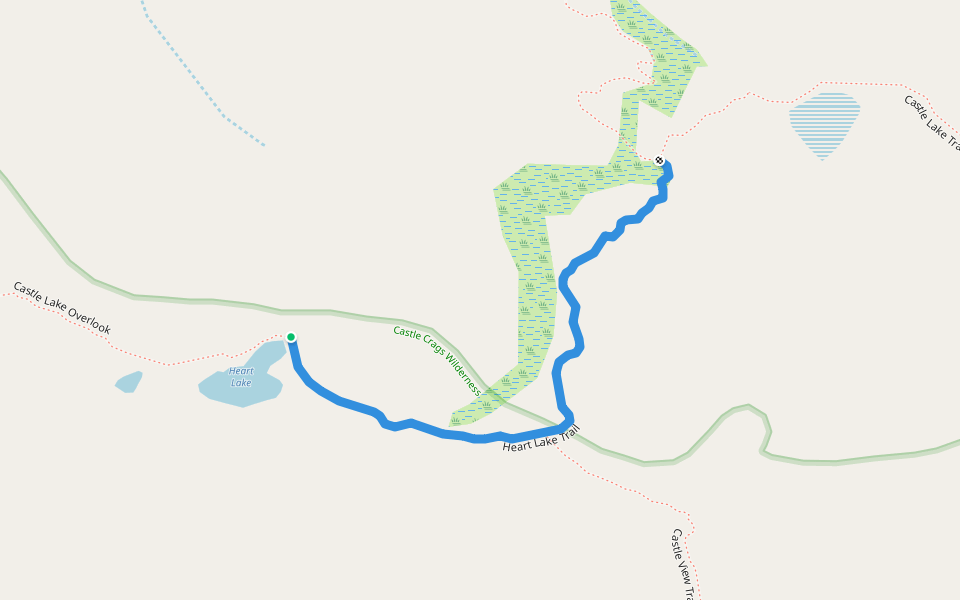Heart Lake Trail walking route map in Dunsmuir