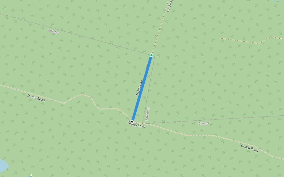 Todd Road walking route map in Chester