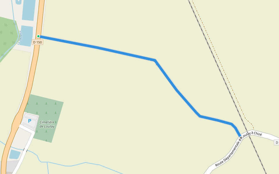 Chemin des Champs Moulin walking route map in Loulay