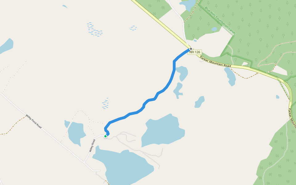 Willey Road walking route map in Strafford
