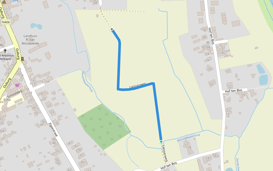 Latijserweg walking route map in Dendermonde