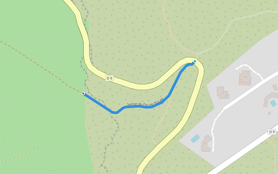 Sentier du Pas de l'Escale walking route map in Vingrau