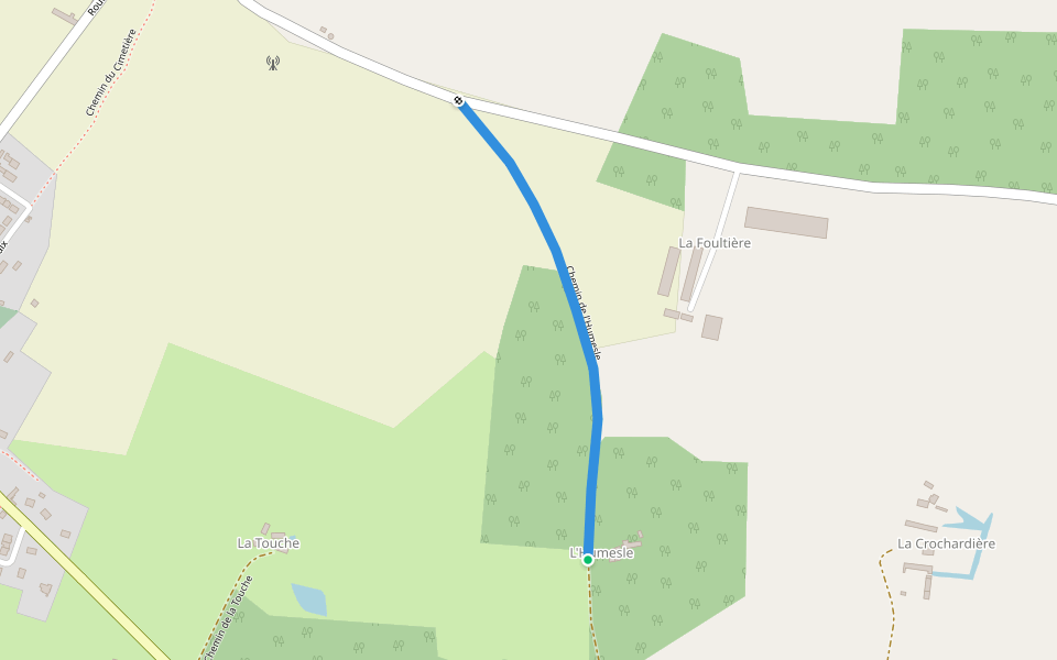 Chemin de l'Humesle walking route map in Baugé en Anjou