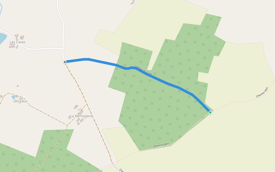 Chemin du Cerf walking route map in Baugé en Anjou