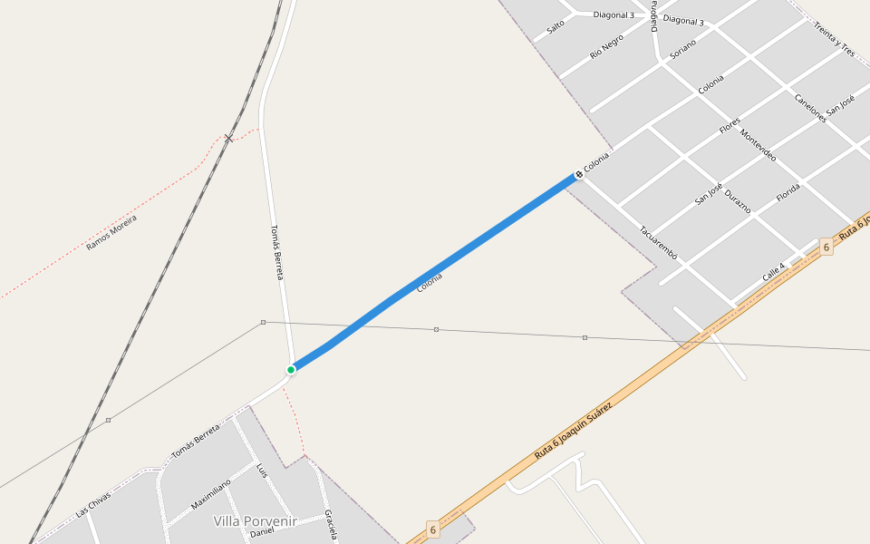 Colonia walking route map in Villa Porvenir