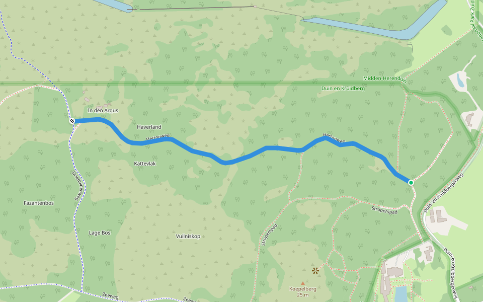 Hertogweg walking route map in Santpoort-Noord