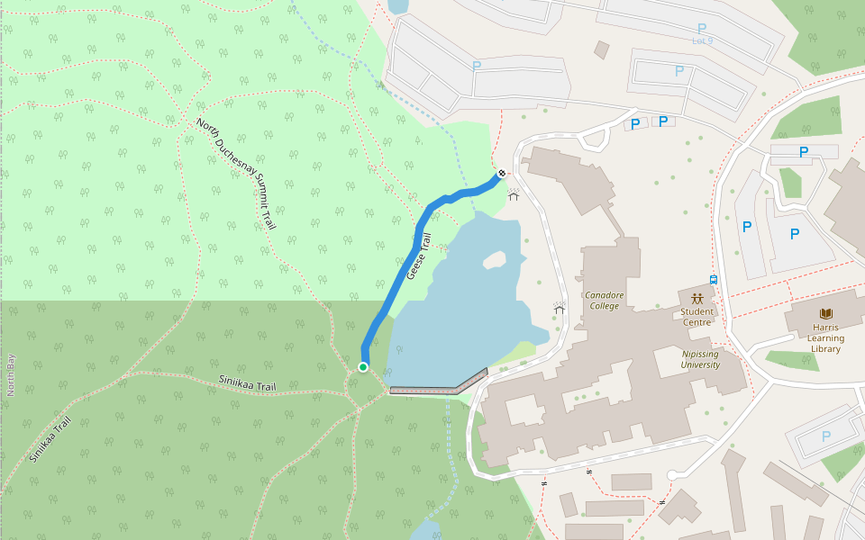 Geese Trail walking route map in North Bay