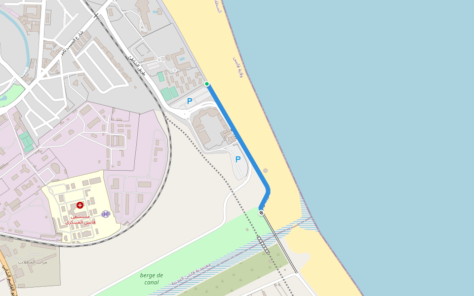 الكورنيش walking route map in Ben Ghilouf