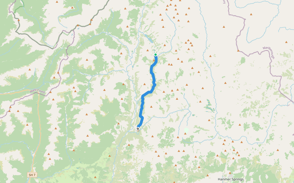 Saint James Stanley River Route walking route map in Poplars Range
