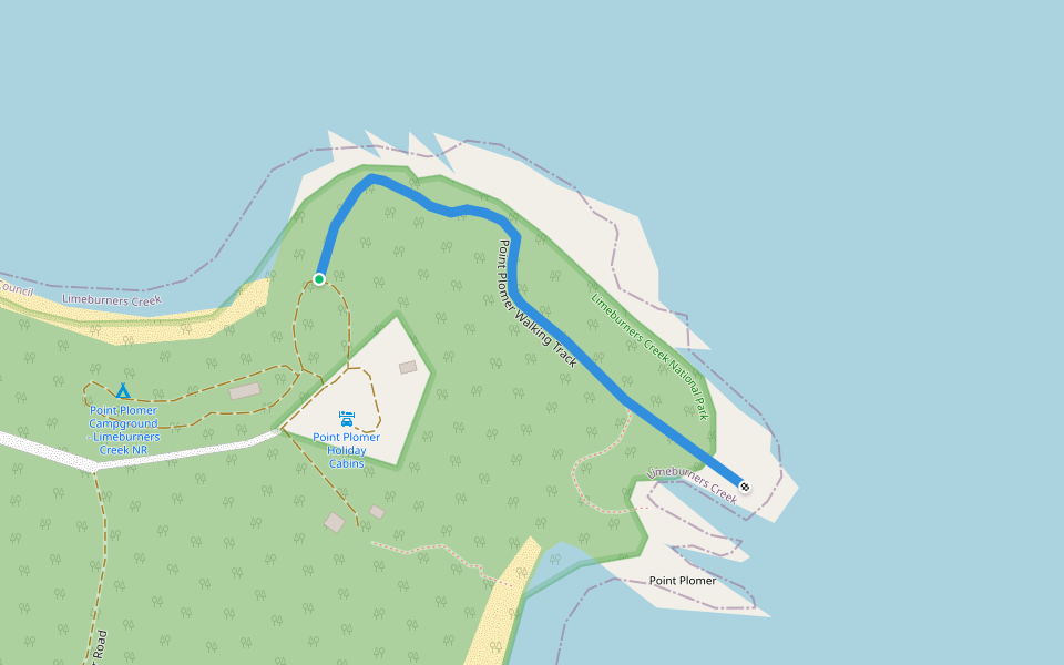 Point Plomer Walking Track walking route map in Limeburners Creek