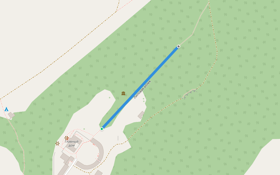 Липовая аллея walking route map in Podvyaz'e