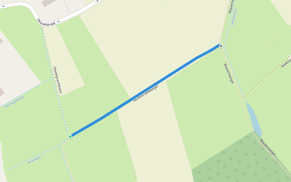 Veulens weewegel walking route map in Lebbeke