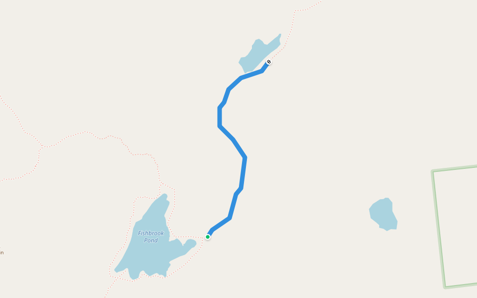 Fishbrook Pond East Shore Trail walking route map in Clemons