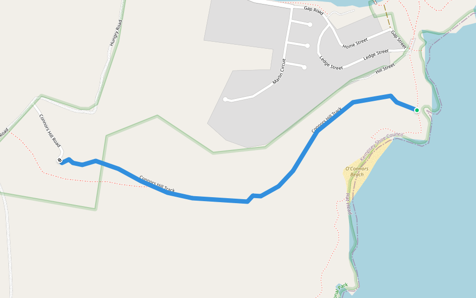 Connors Hill Track walking route map in Hat Head