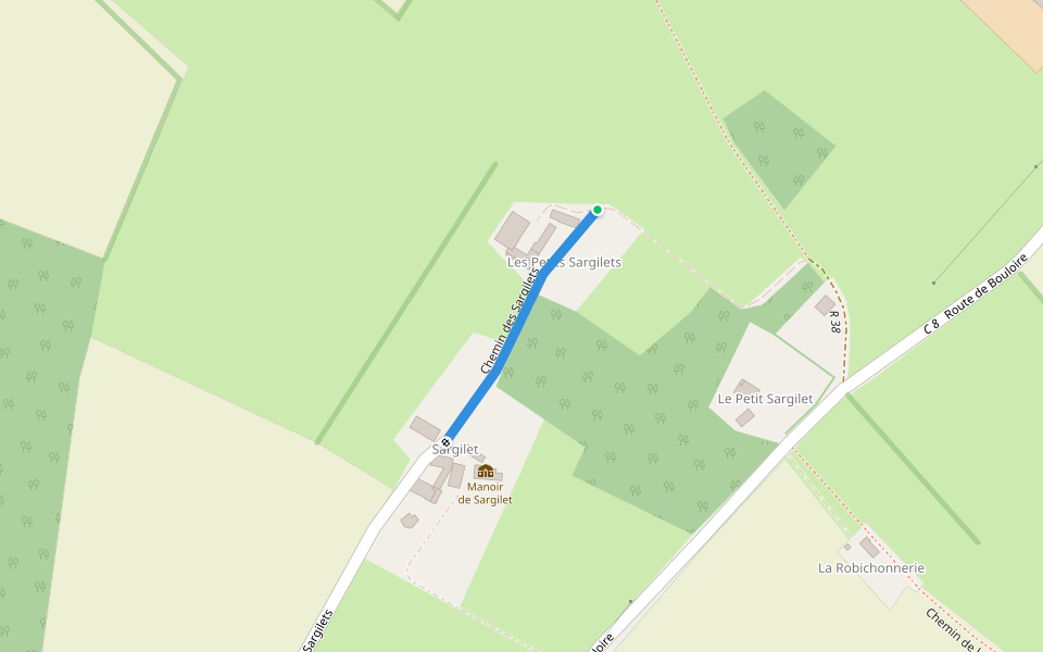 Chemin des Sargilets walking route map in Volnay