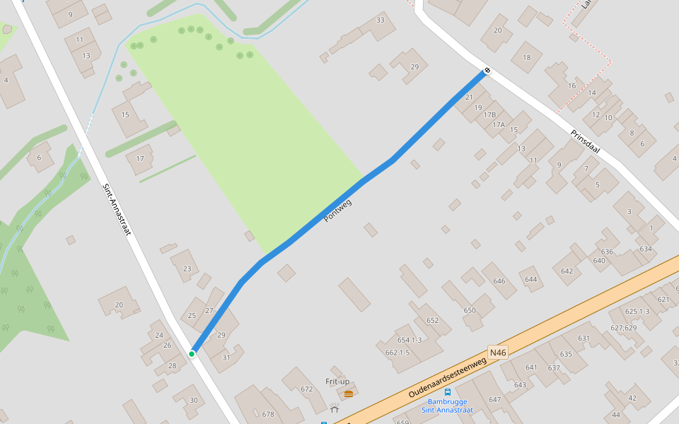 Pontweg walking route map in Erpe-Mere