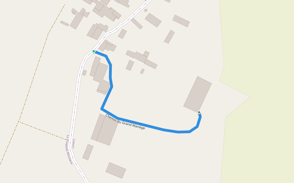 Chemin du Grand Manège walking route map in Liniers