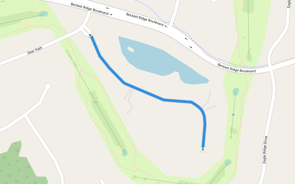 Old Forest Lane walking route map in Beckett Ridge