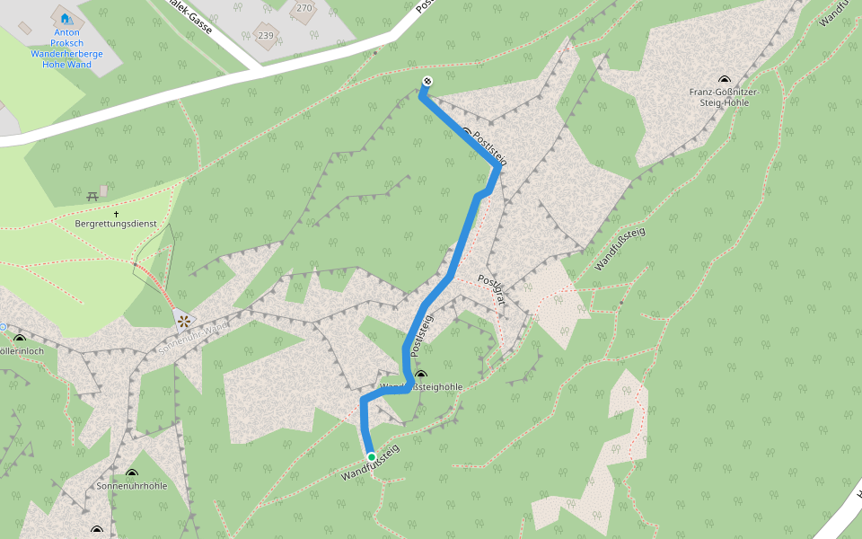Postlsteig walking route map in Maiersdorf