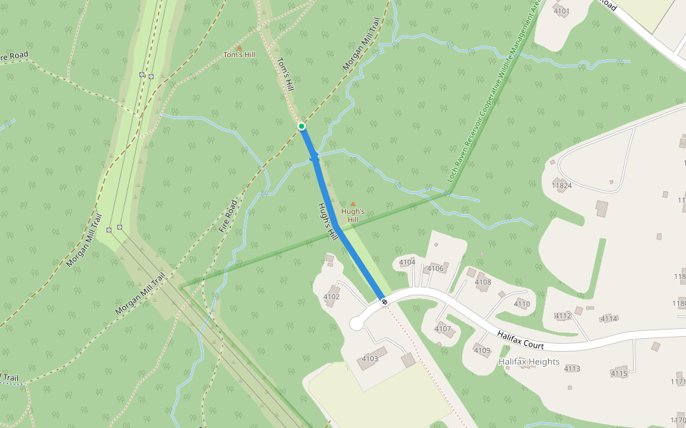 Hugh's Hill walking route map in Glen Arm