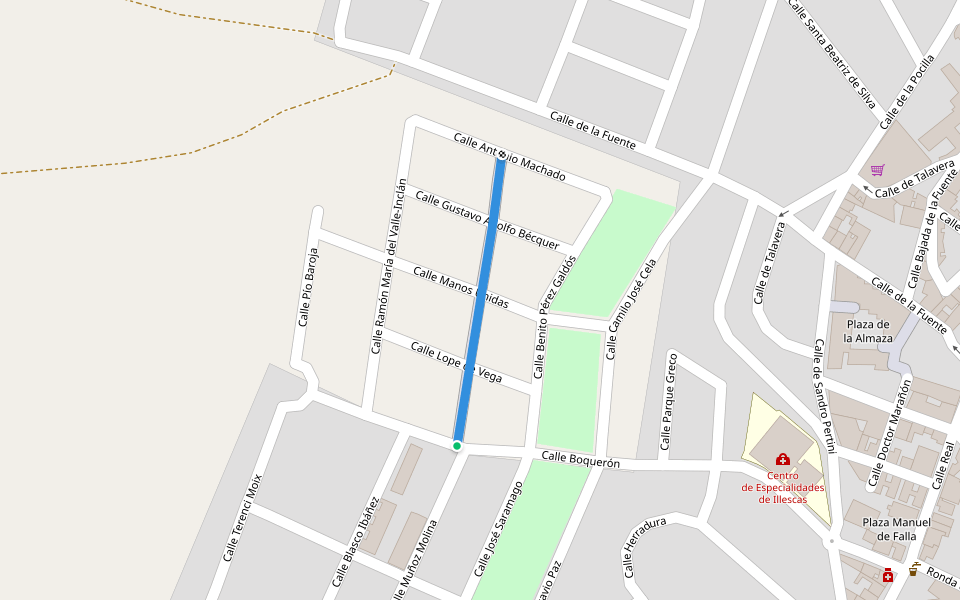 Calle Félix María Samaniego walking route map in Illescas