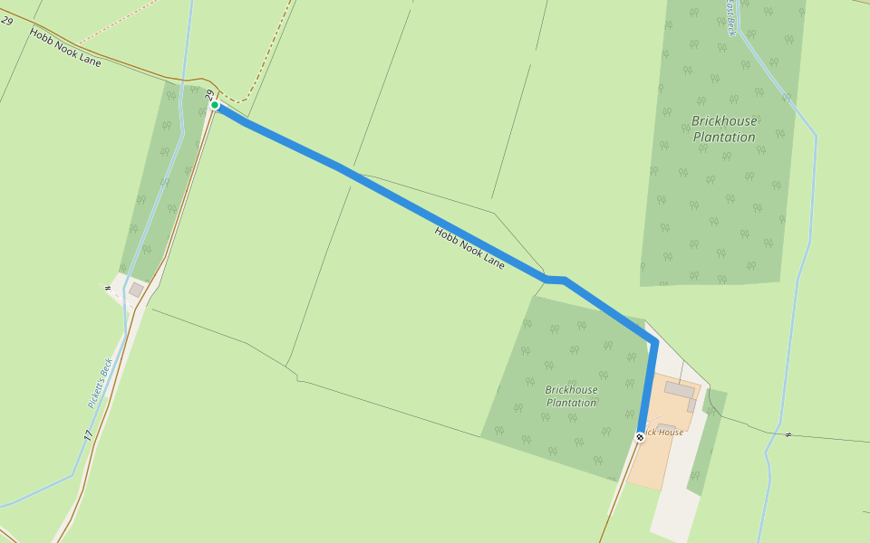 Hobb Nook Lane walking route map in Askwith