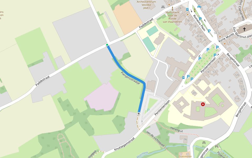 Pienjensstraatje walking route map in Zottegem