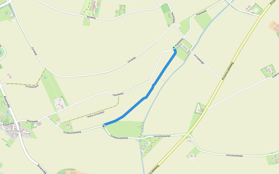 Noordmansweg walking route map in Cadzand
