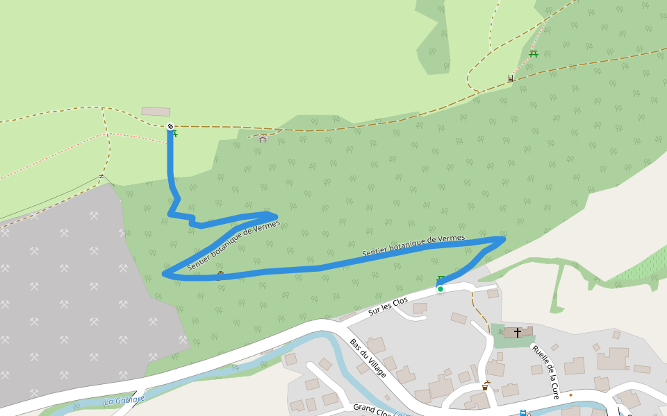 Sentier botanique de Vermes walking route map in Val Terbi