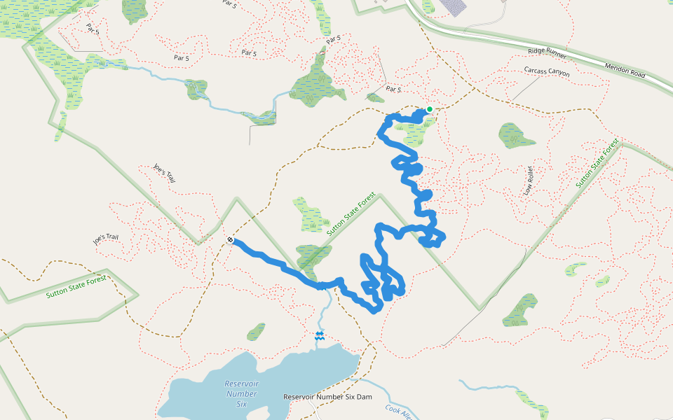 The Mistress walking route map in Sutton