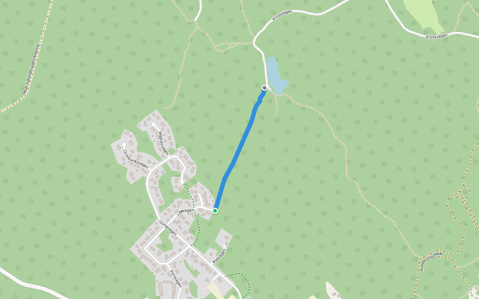 Swamp at the beginning walking route map in Norrvik