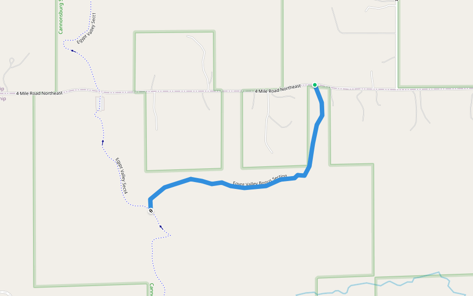 Egypt Valley Bonus Section walking route map in Ada