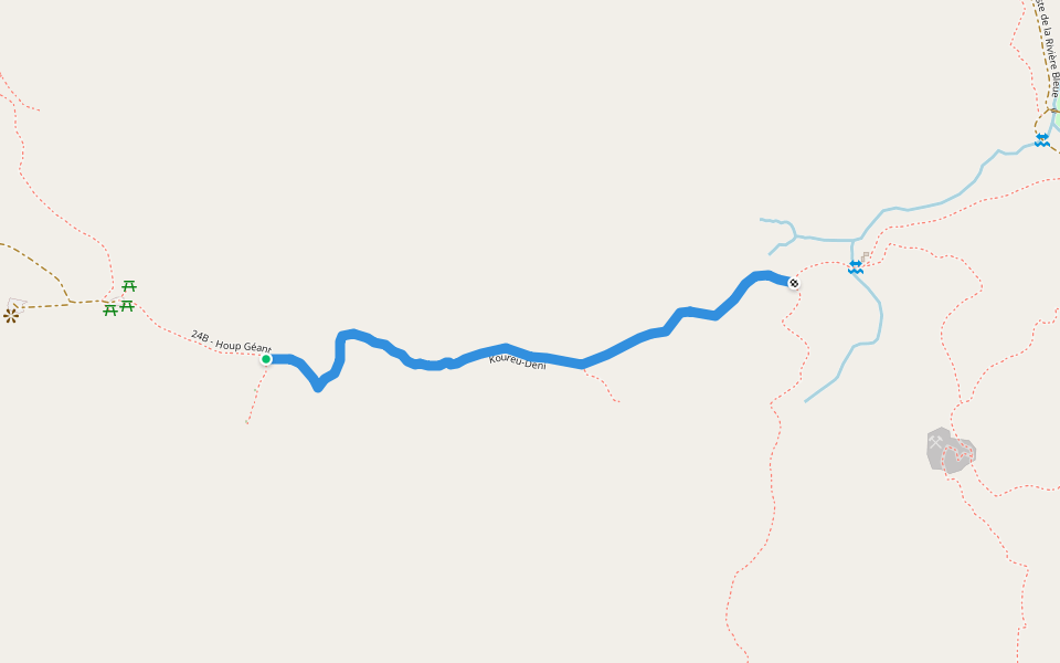 Koureu-Deni walking route map in La Coulee