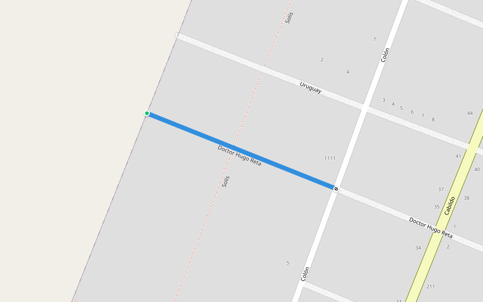 Doctor Hugo Reta walking route map in Villa Soriano