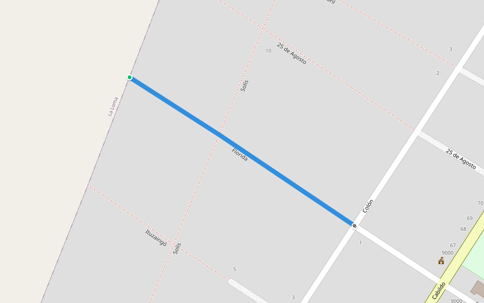 Florida walking route map in Villa Soriano