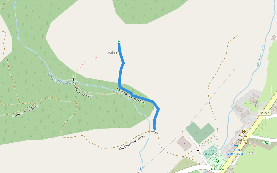 Camino de la Sierra 2 walking route map in Cepeda