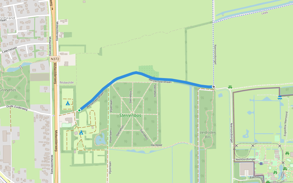 Westerheerdtlaan walking route map in Midwolde