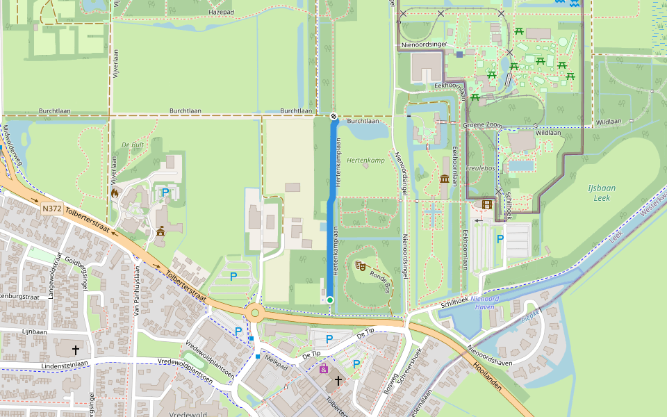 Hertenkamplaan walking route map in Leek