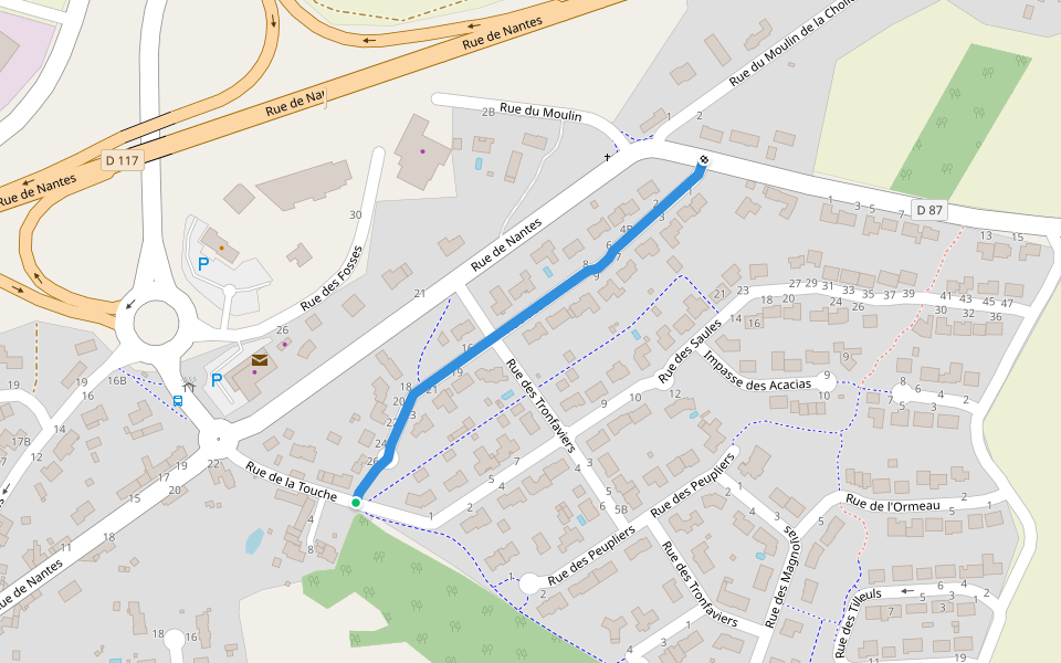 Rue des Bel-Air walking route map in La Marne