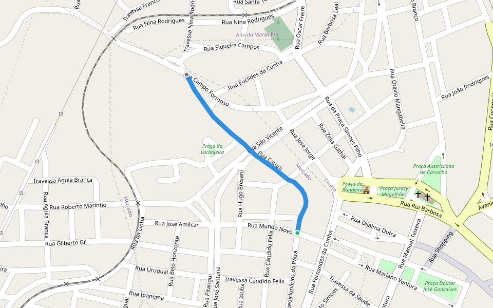 Rua Catuni walking route map in Senhor do Bonfim