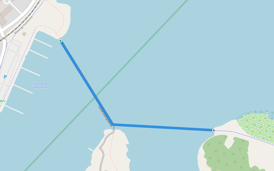 Sölvesborgsbron walking route map in Sölvesborg