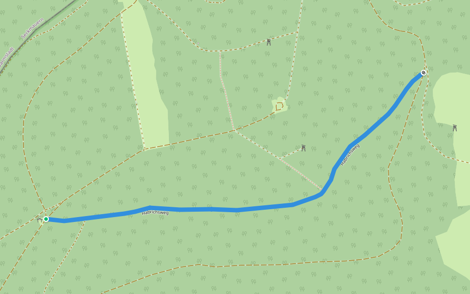 Habrichsweg walking route map in Wörth am Main