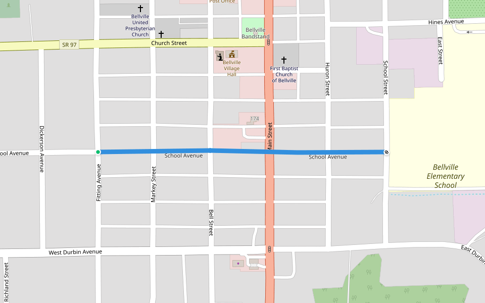 School Avenue walking route map in Bellville