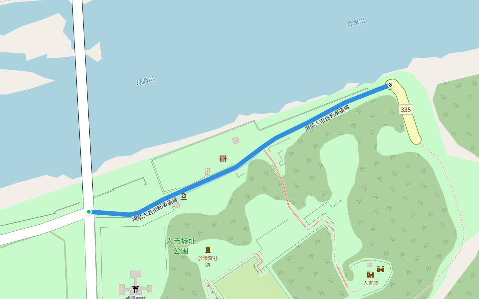 湯前人吉自転車道線 walking route map in Hitoyoshi