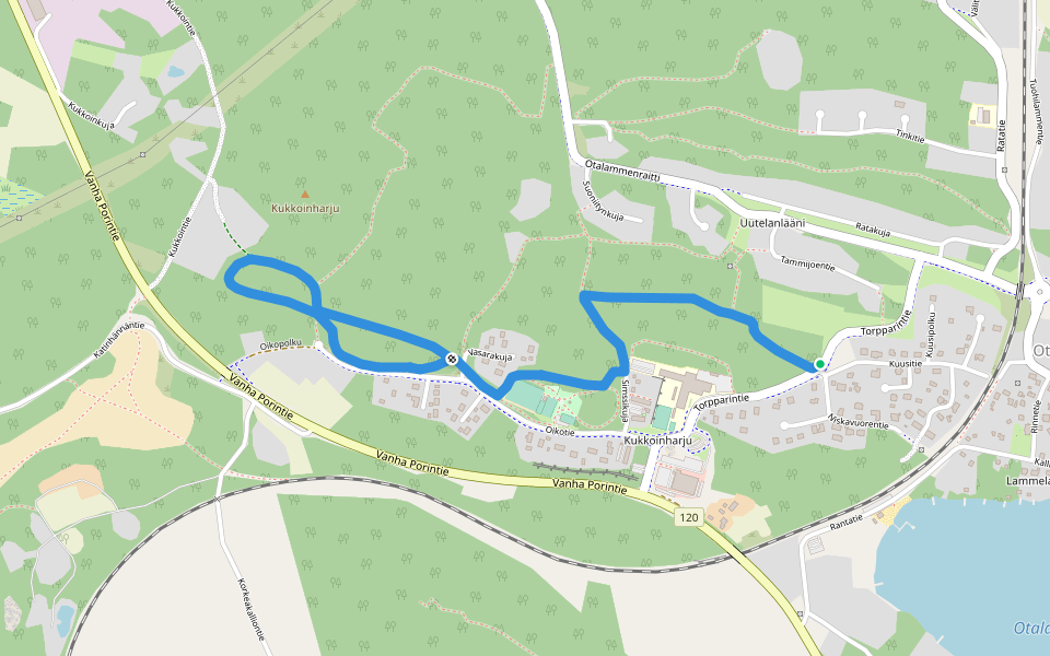 Otalammen kuntorata walking route map in Vihti