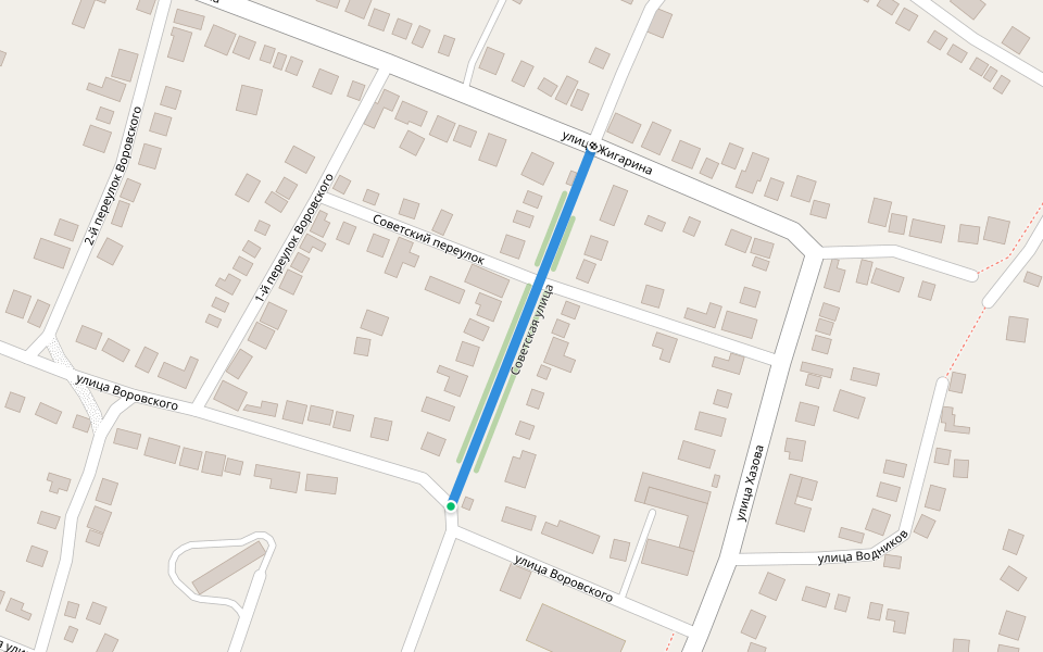 Советская улица walking route map in Surskoe