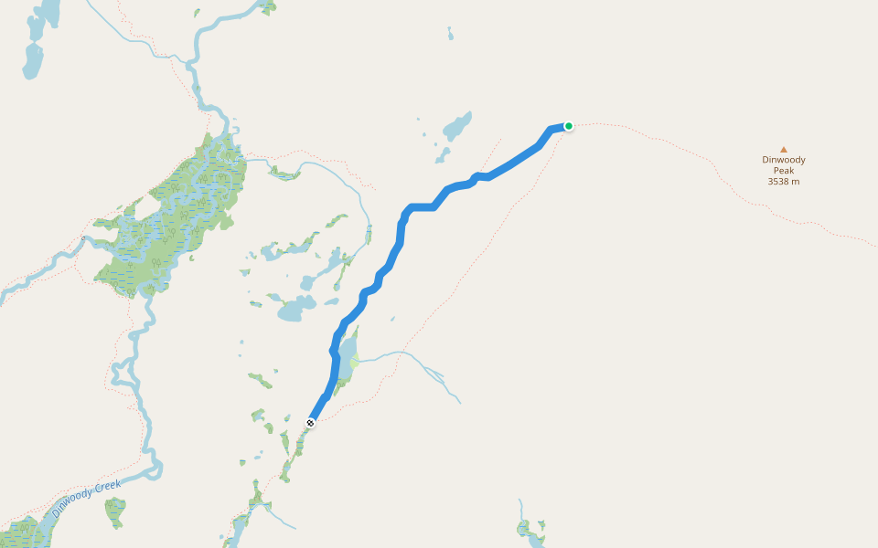 Inkwells Lakes Trail walking route map in Dubois