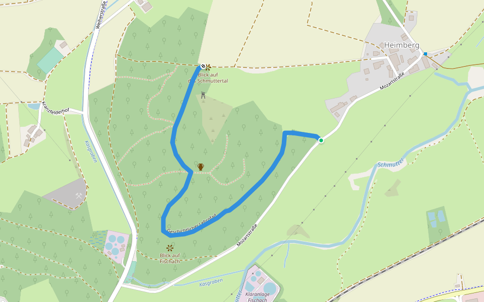 Geschichtlicher Lehrpfad walking route map in Fischach